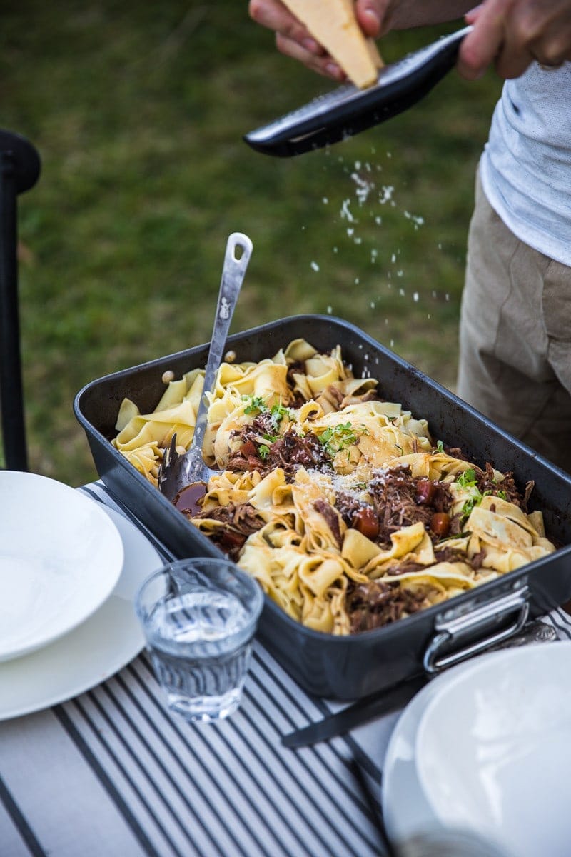 Slow Cooked Sticky Leg Of Lamb Ragu With Pappardelle - A Spring Garden Gathering/ Cook Republic