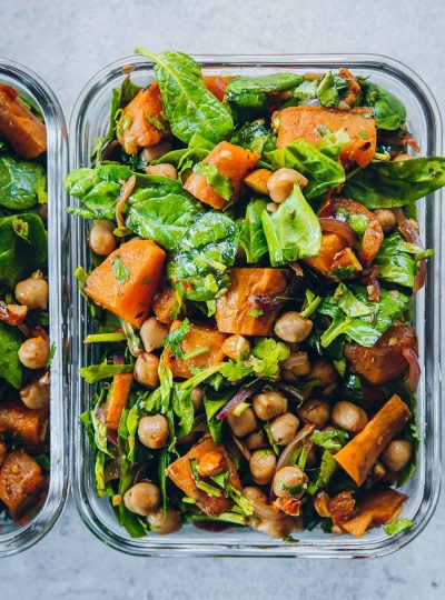 Roasted Sweet Potato Salad With Harissa Chickpeas