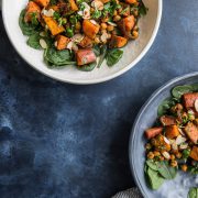 Roasted Sweet Potato Salad With Harissa Chickpeas - Cook Republic #vegan #glutenfree