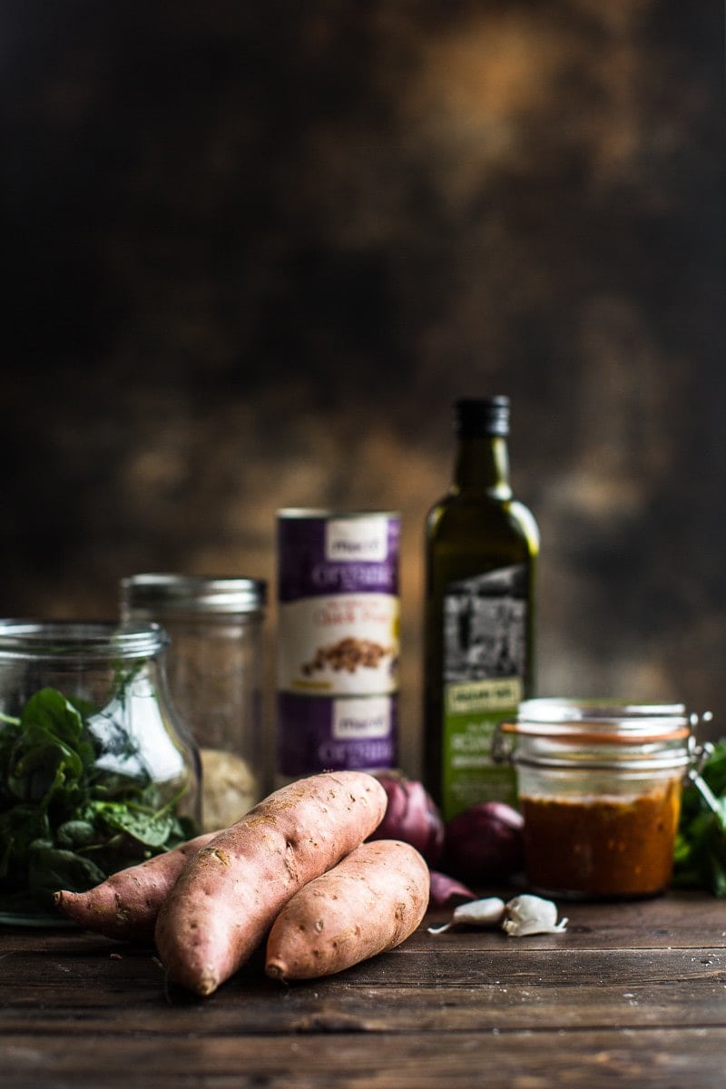 Roasted Sweet Potato Salad With Harissa Chickpeas - Cook Republic #vegan #glutenfree