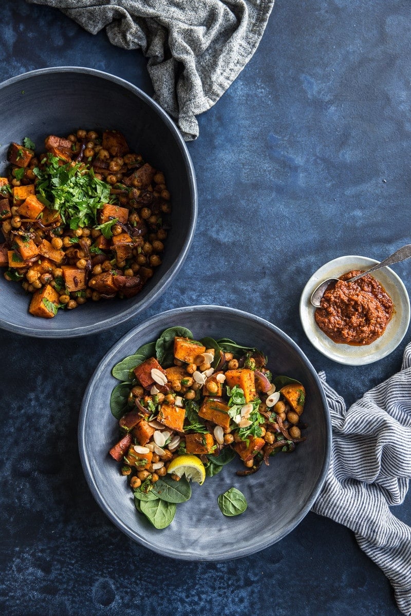 Roasted Sweet Potato Salad With Harissa Chickpeas - Cook Republic #vegan #glutenfree