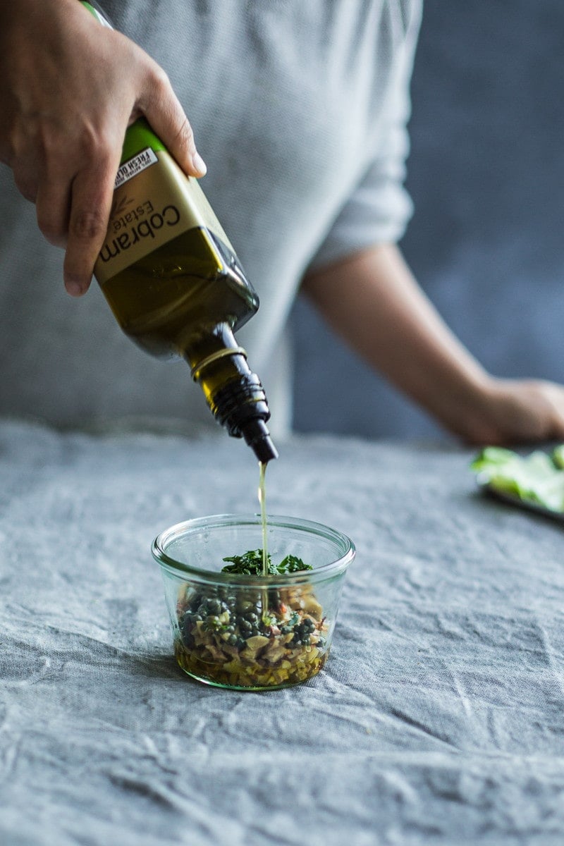 Cauliflower Steaks With Olive And Caper Salsa - Cook Republic #vegan #glutenfree 