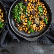 Nourishing Crispy Chickpeas Eggplant And Kale Salad - Cook Republic