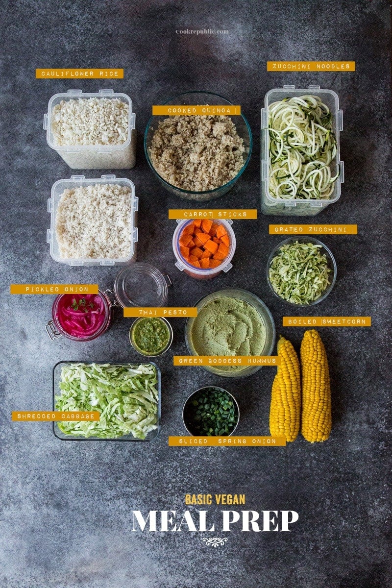 Basic Meal Prep For Weekly Vegetarian Meals - Cook Republic #mealprep #vegan #glutenfree #healthy