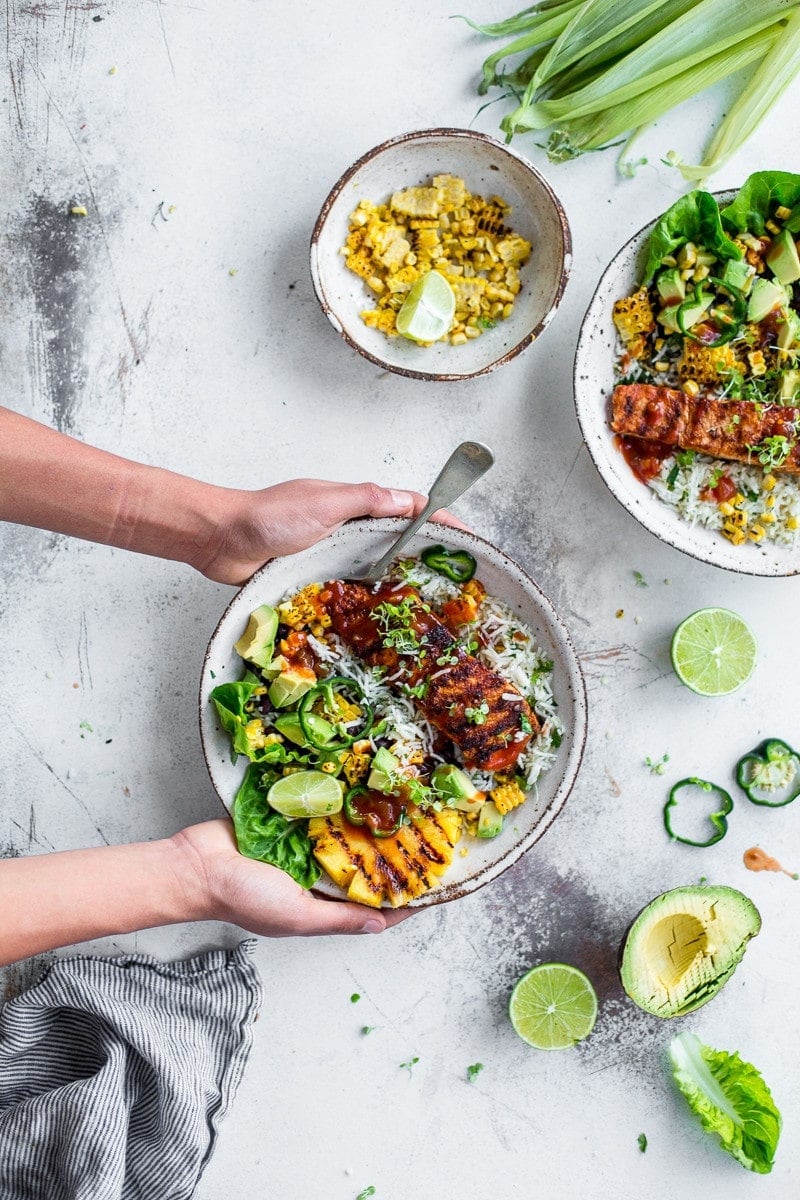 Crispy Salmon Burrito Bowls - Cook Republic