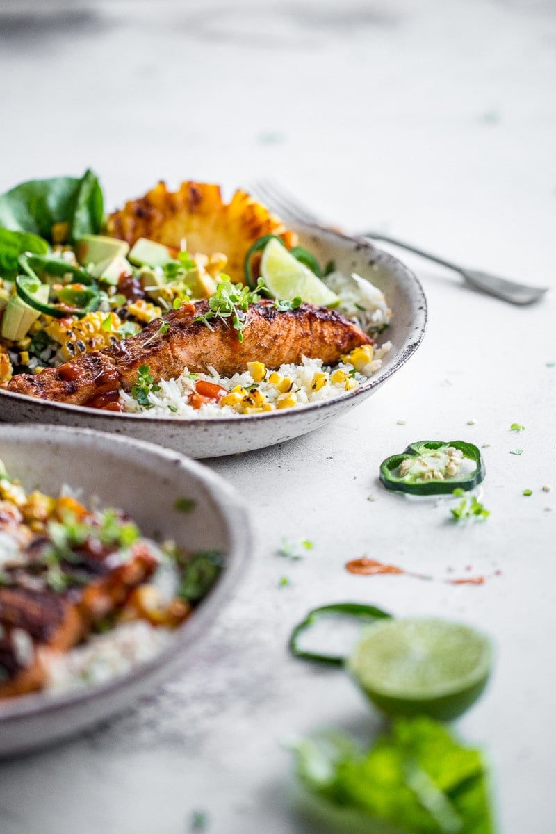 Crispy Salmon Burrito Bowls - Cook Republic