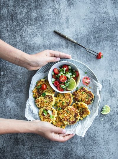 Paneer Chilli And Charred Corn Fritters