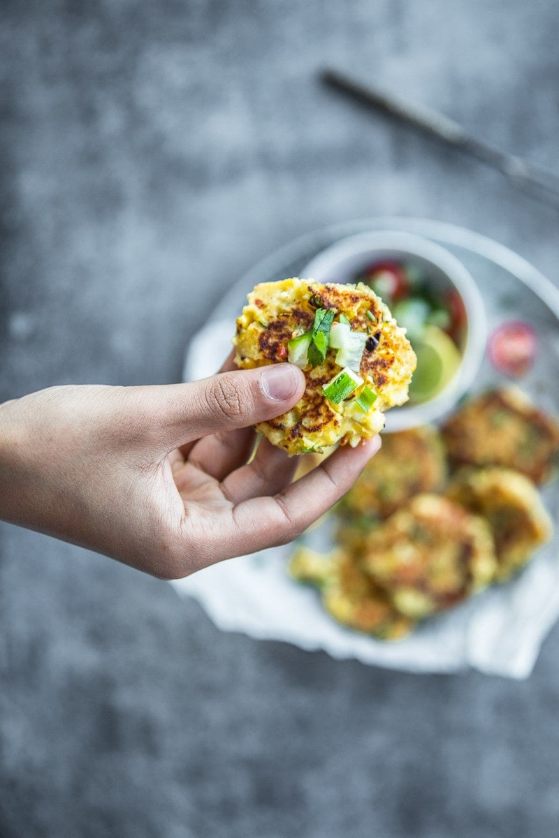 Paneer Chilli And Charred Corn Fritters - Cook Republic 