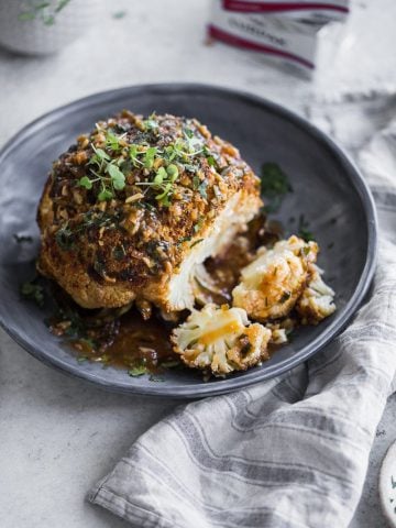 Butter Roasted Whole Cauliflower With Hot Garlic Sauce - Cook Republic