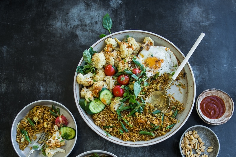 Roasted Cauliflower Nasi Goreng - Indonesian Fried Rice