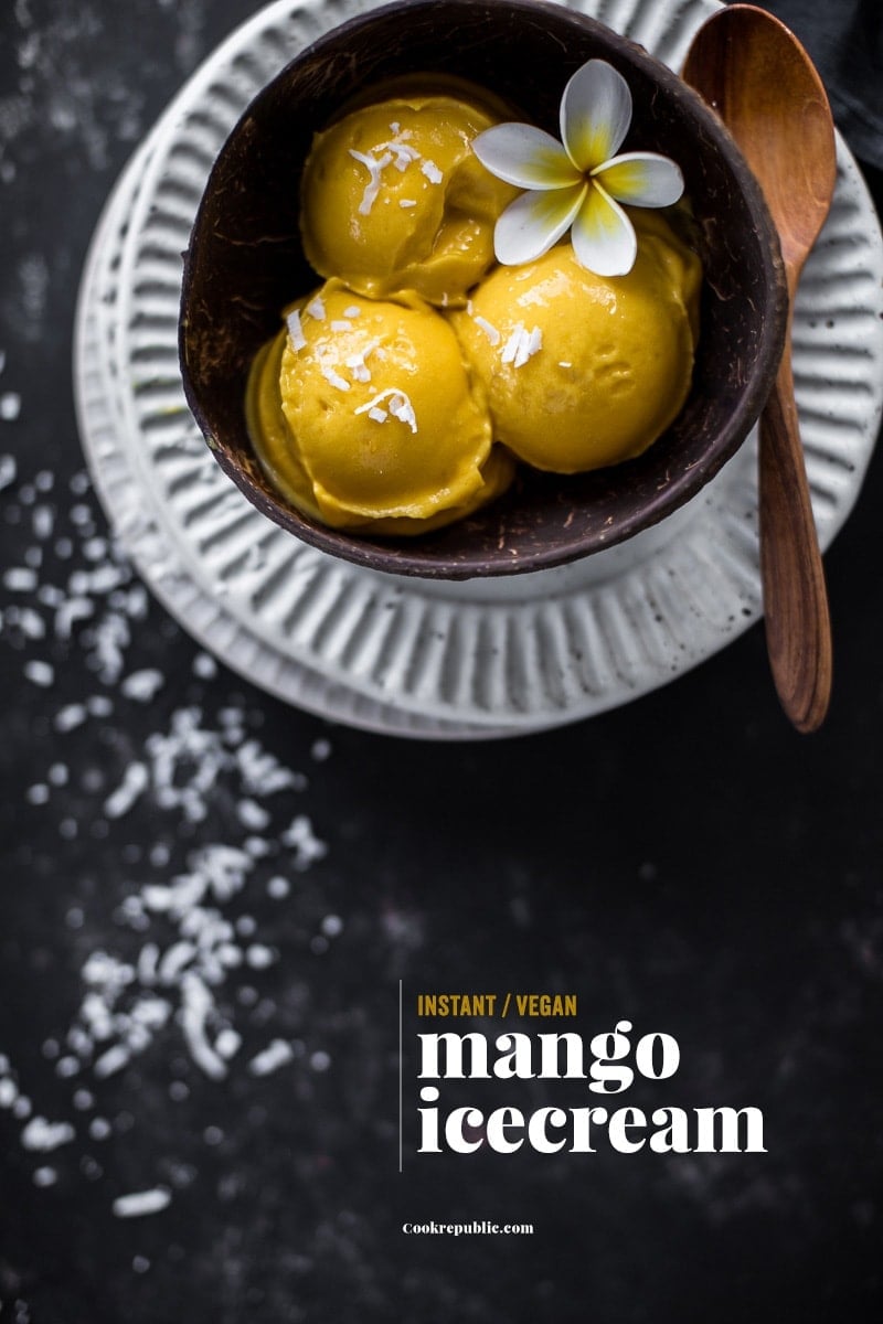 Instant Vegan Mango Ice Cream - Cook Republic #vegan #glutenfree