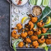 Crispy Cauliflower Buffalo Wings With Sour Cashew Cream Sauce - Cook Republic #vegan #airfryer #glutenfree #healthy