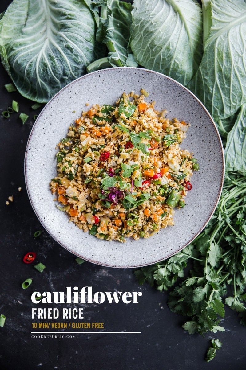 Vegan Cauliflower Fried Rice - Cook Republic #vegan #glutenfree