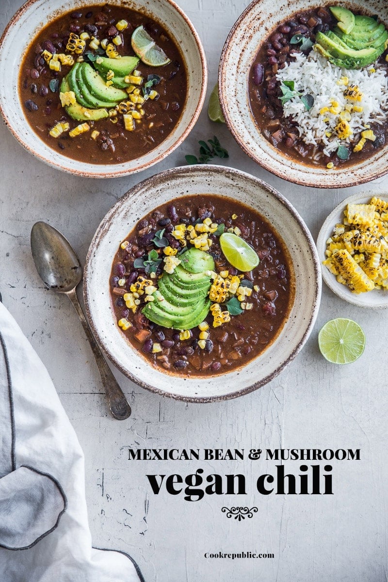 Mexican Bean And Mushroom Vegan Chilli - Cook Republic