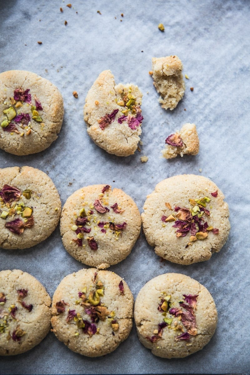 8 Ingredient Vegan Cardamom And Rose Cookies - Cook Republic #vegan #glutenfree #cookies #foodstyling #foodphotography