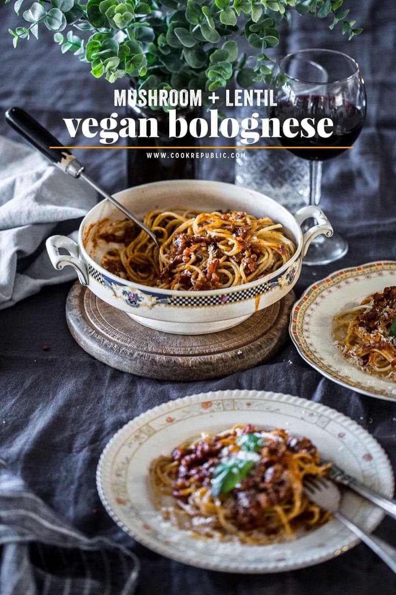 Mushroom And Lentil Vegan Bolognese - Cook Republic #vegan #recipe #healthy #foodphotography
