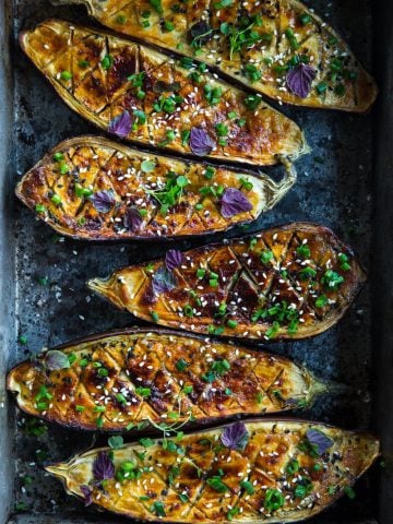 Vegan Miso Glazed Eggplant - Cook Republic #vegan #glutenfree #healthyrecipe #foodphotography