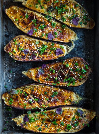 Vegan Miso Glazed Eggplant (Nasu Dengaku)