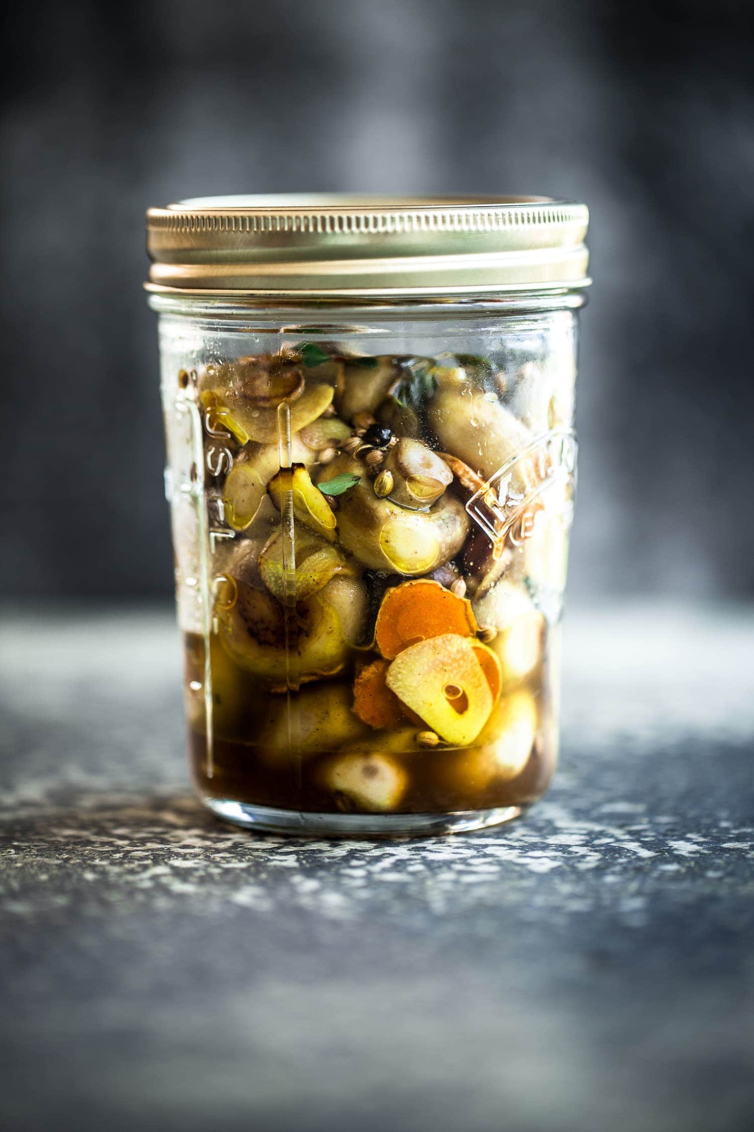 Turmeric Mushroom Pickle - Cook Republic #vegan #glutenfree #healthyrecipe #foodphotography