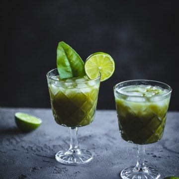 Kaffir Lime And Matcha Gimlet - Cook Republic #cocktail #vegan #glutenfree #gin #foodphotography