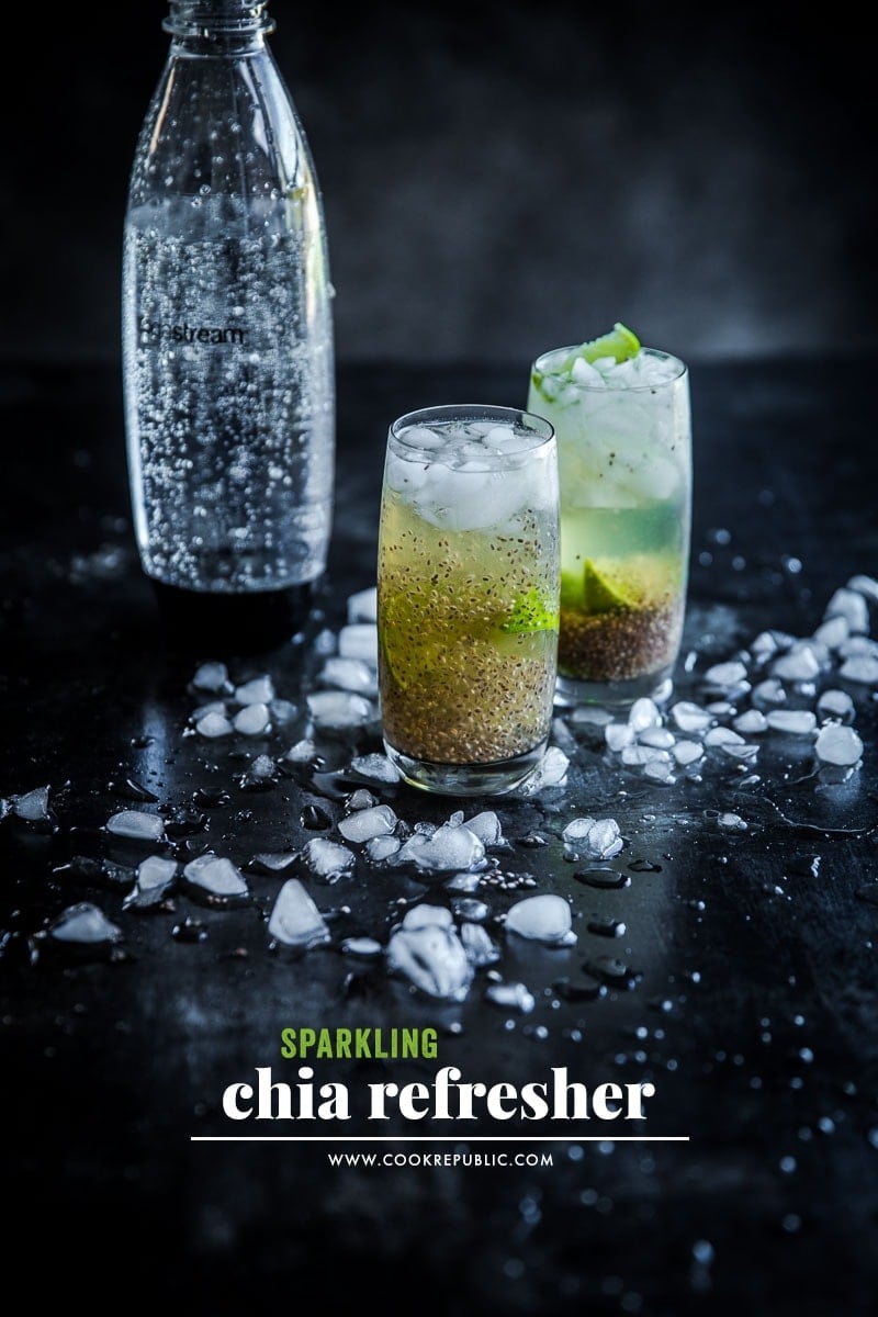 Sparkling Chia Refresher - Cook Republic / photo, Sneh Roy #sodastream #vegan #mocktail