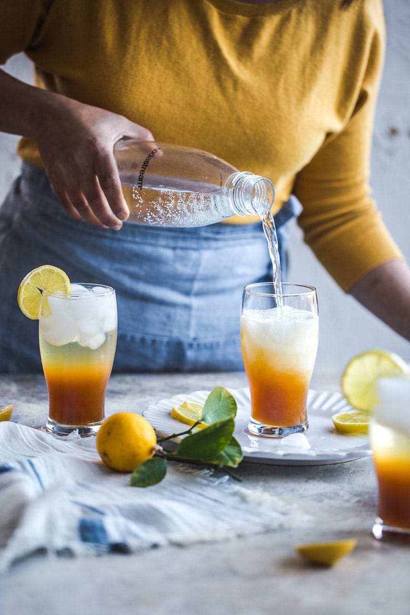 Sparkling Iced Lemon Tea - Cook Republic #sodastream #homemade #easyrecipe #vegan #foodphotography