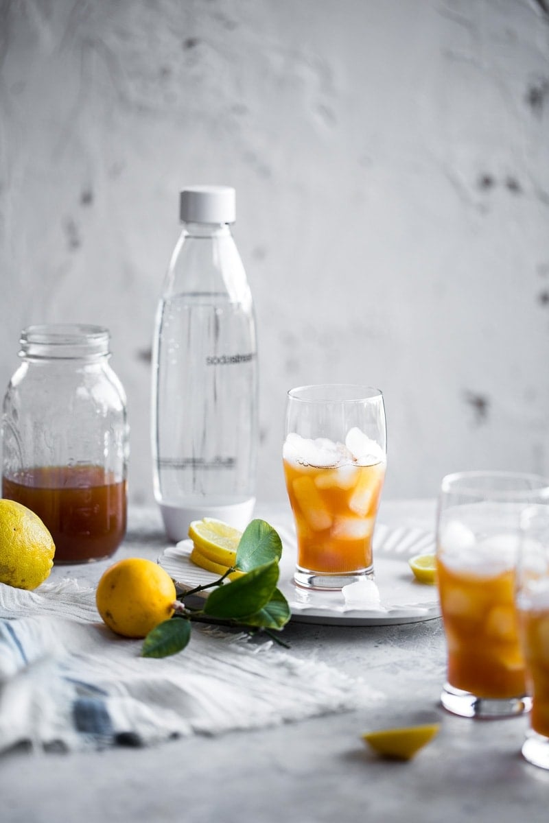 Sparkling Iced Lemon Tea - Cook Republic #sodastream #easyrecipe #vegan #foodphotography