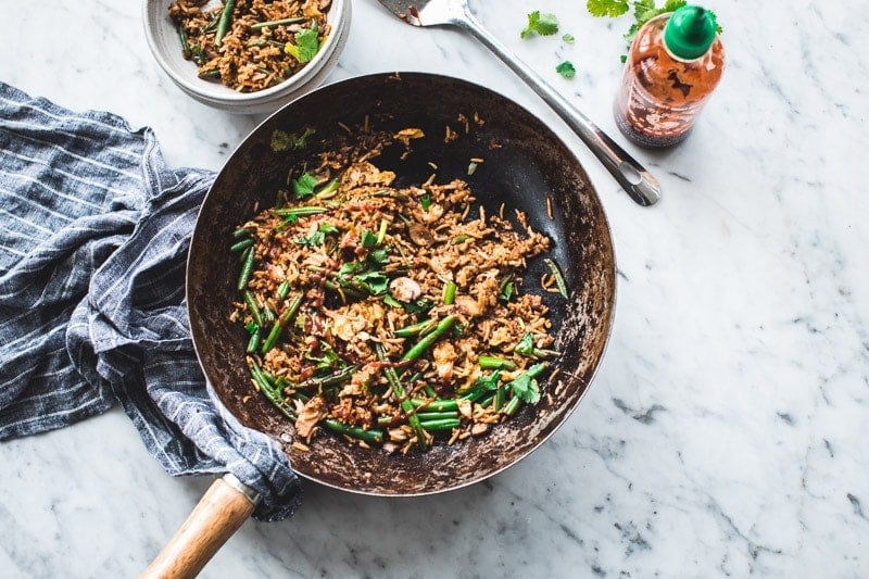 10 Minute Bean And Mushroom Fried Rice - Cook Republic #healthylunch #glutenfree