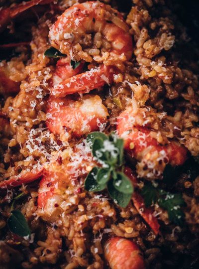 Chilli Garlic Prawn Risotto In Napoli Sauce