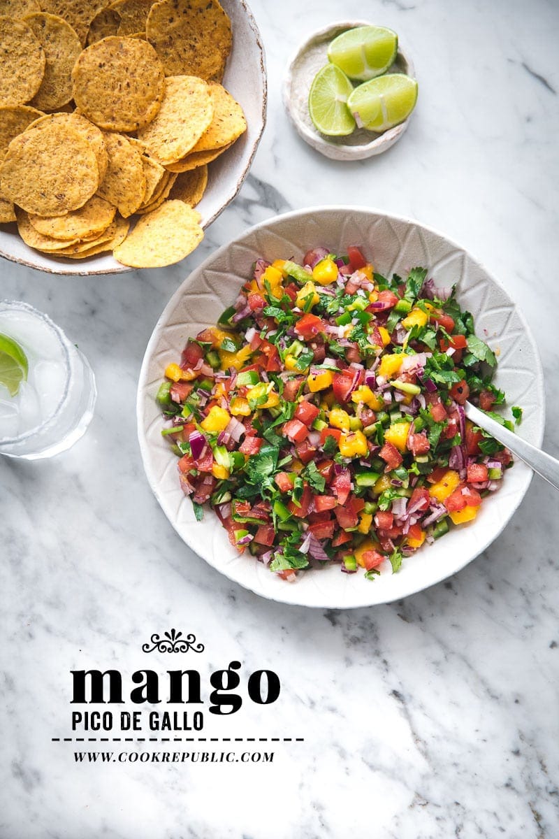 Mango Pico De Gallo - Cook Republic #picodegallo #mexicansalsa #foodphotography #summerrecipe #vegansalad