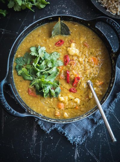 Weeknight Red Lentil Veggie Dal