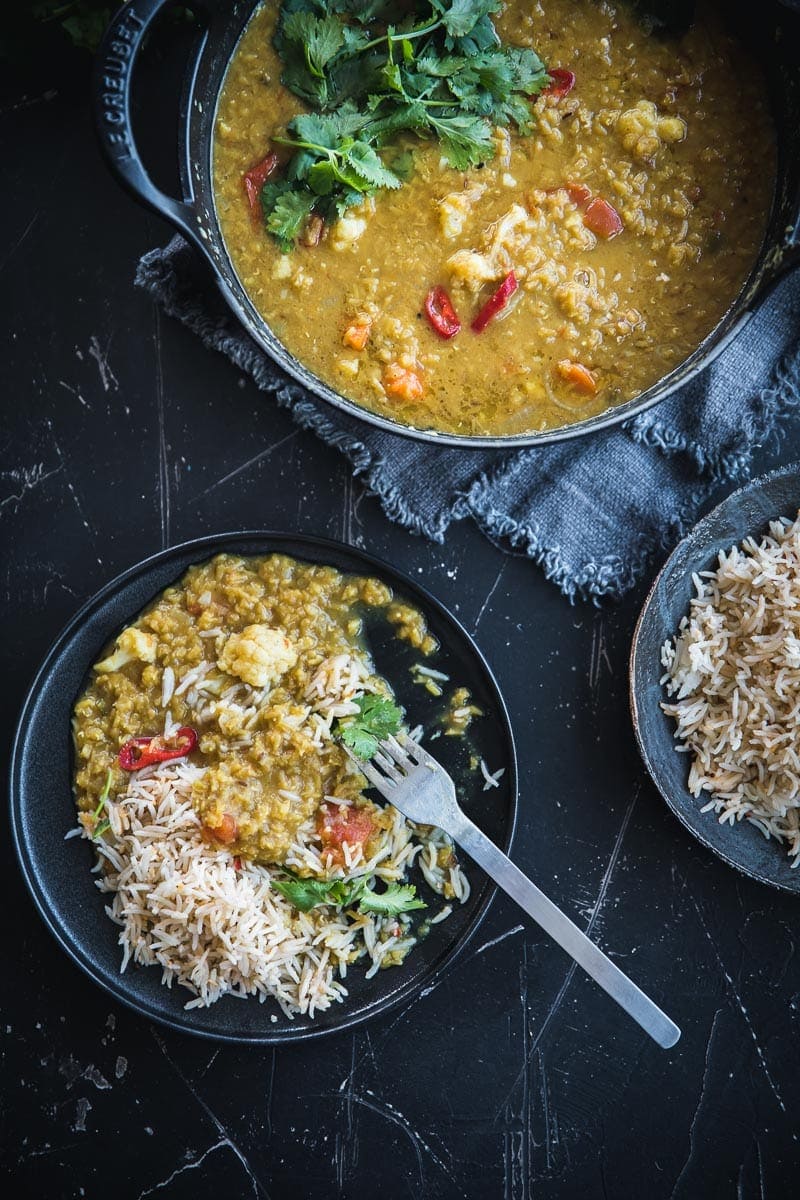 Weeknight Red Lentil Veggie Dal - Cook Republic