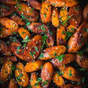Sticky Vegan Miso Roasted Carrots - Cook Republic
