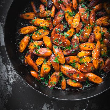 Sticky Vegan Miso Roasted Carrots - Cook Republic
