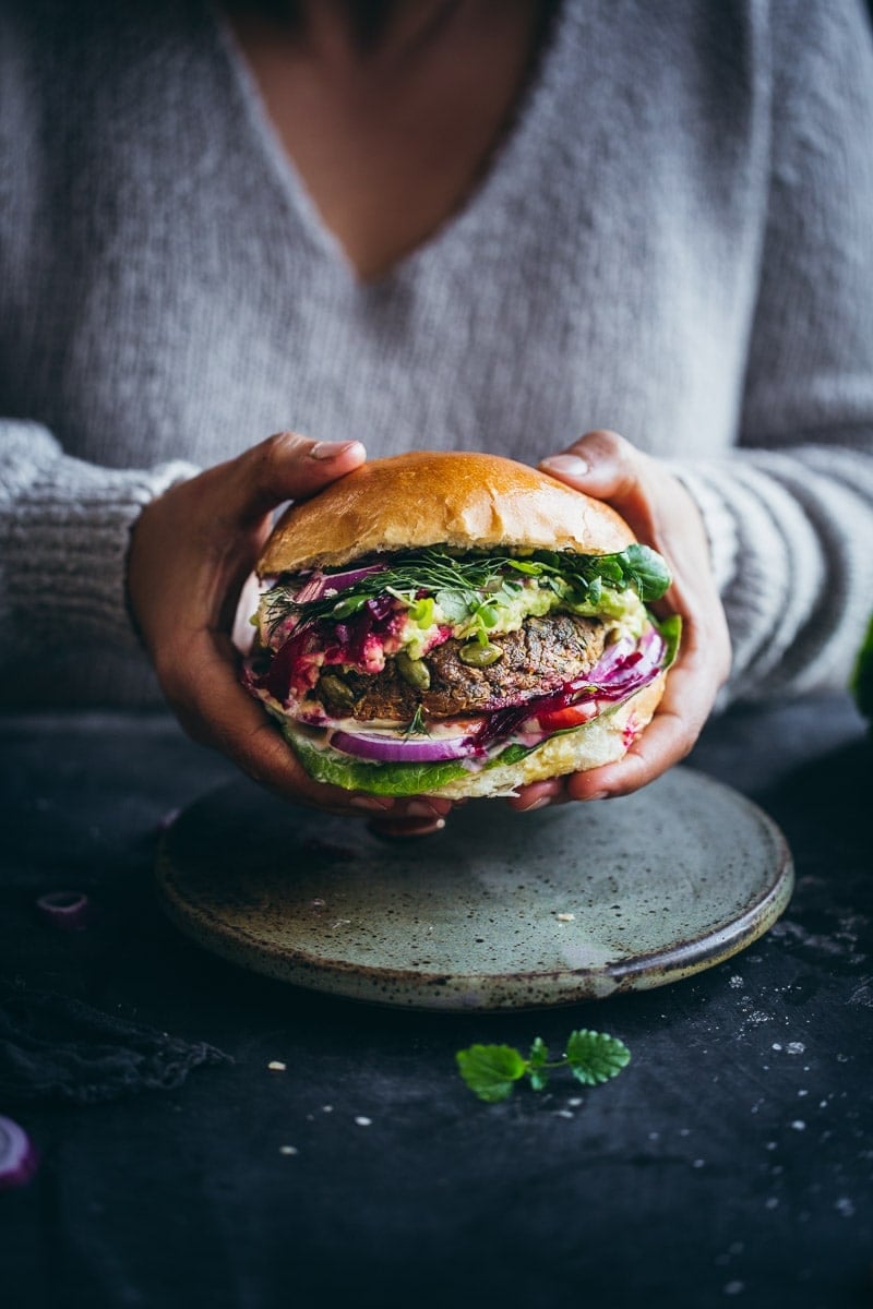 Vegan Chickpea Green Garden Burger - Cook Republic #chickpeaburger #veganburger #zucchiniburger