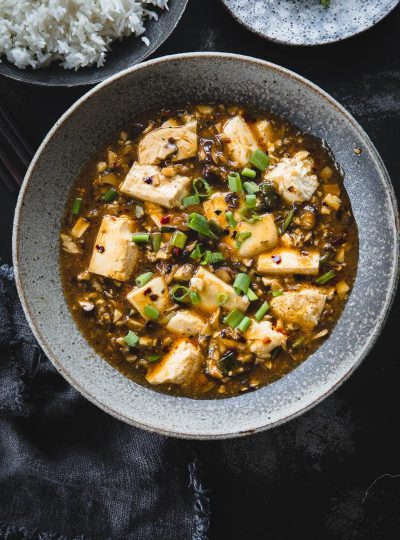 Vegan Mushroom Ma Po Tofu