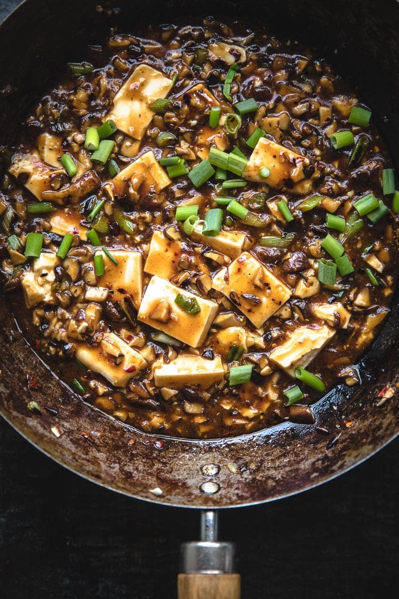 Vegan Mushroom MaPo Tofu - Cook Republic #vegandinner #mushroomrecipe