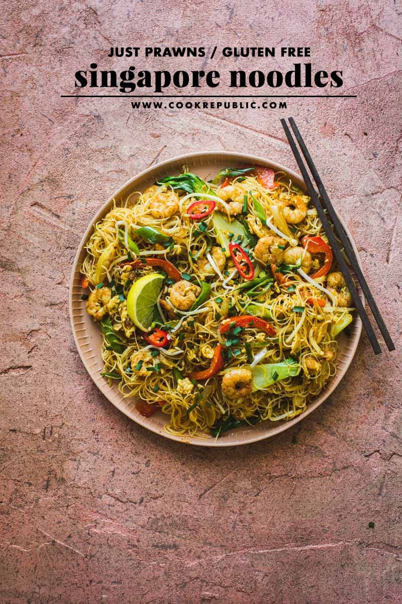 Just Prawn Singapore Noodles - Cook Republic #glutenfree #noodlerecipe