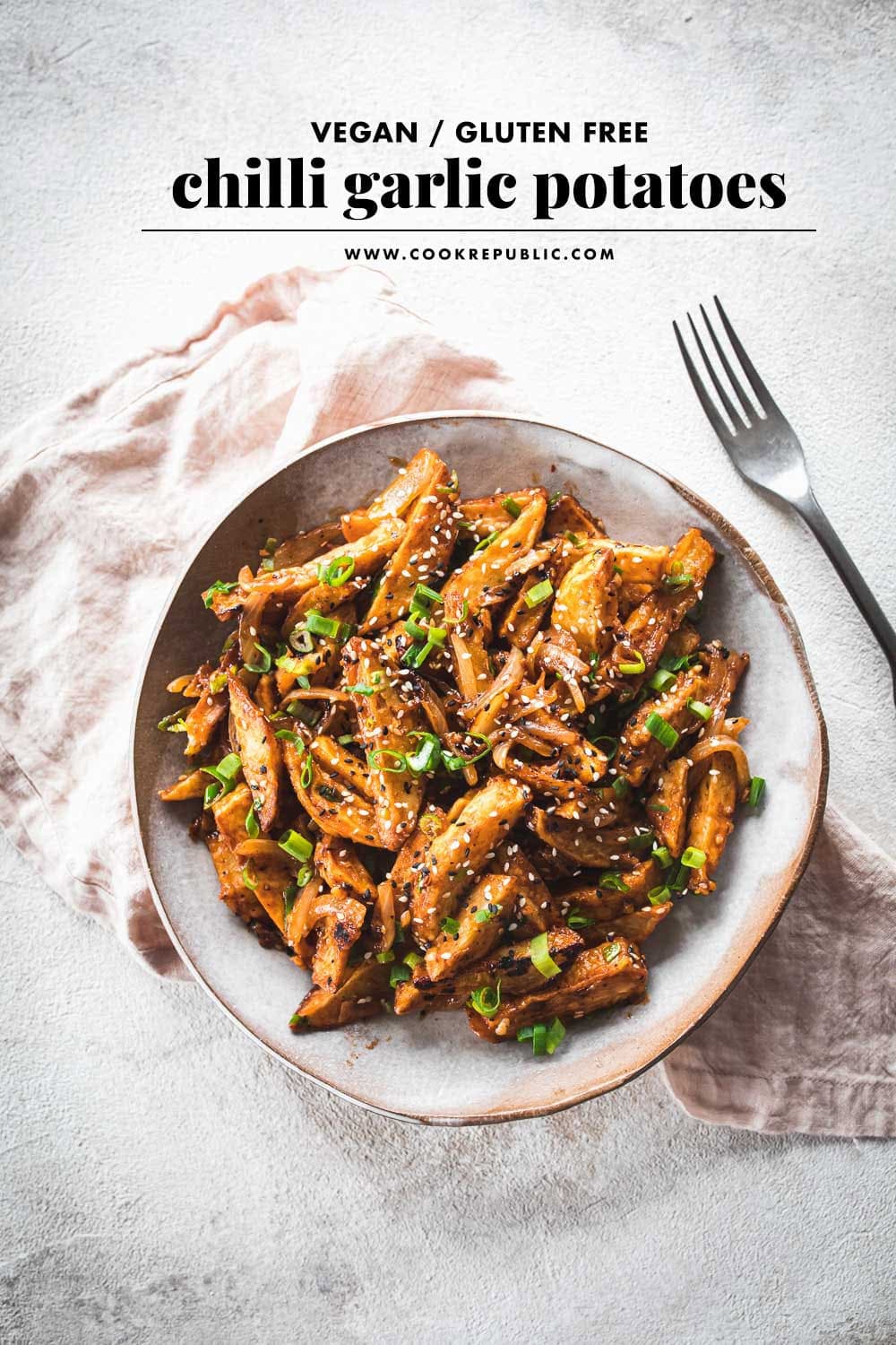 Vegan Chilli Garlic Potatoes - Cook Republic