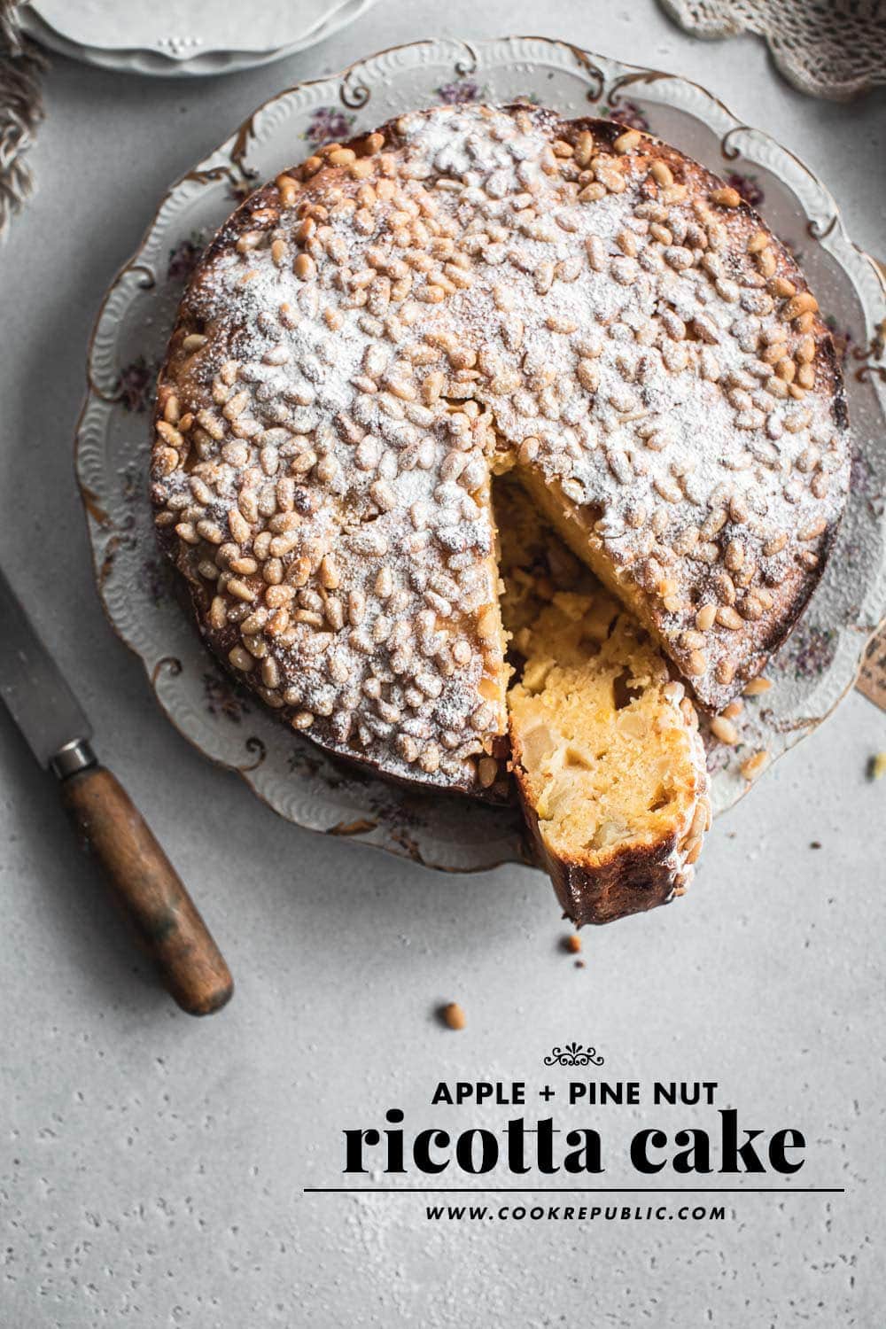 Apple Pine Nut Ricotta Cake - Cook Republic