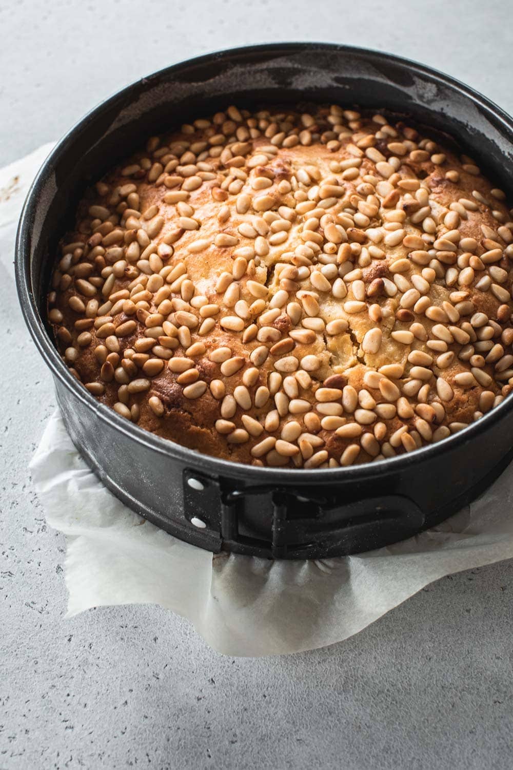 Apple Pine Nut Ricotta Cake - Cook Republic #ricottacake #italiancake #applecake #bakingrecipe