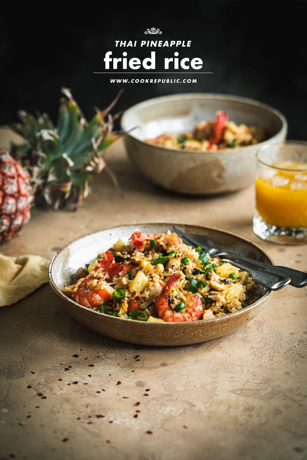 Thai Pineapple Fried Rice - Cook Republic #thairecipe #pineapplefriedrice #glutenfree