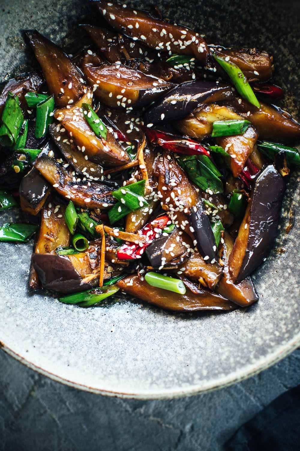 Vegan Chinese Chilli Eggplant - Cook Republic #vegandinner #eggplant #chineserecipe