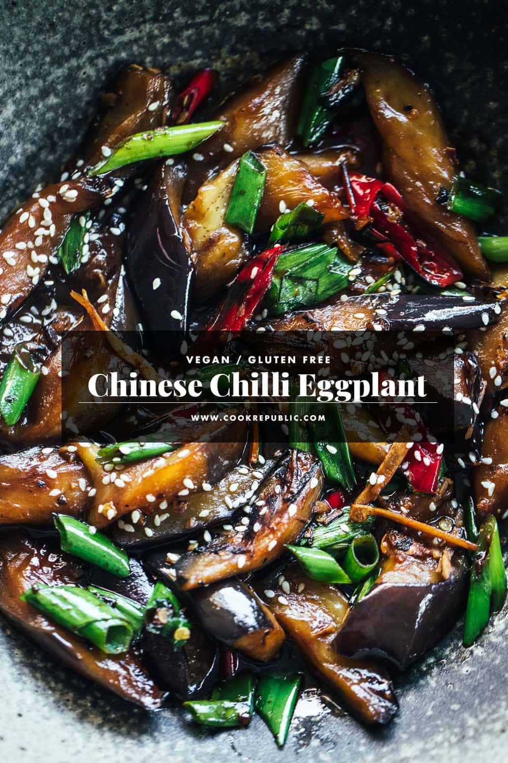 Vegan Chinese Chilli Eggplant - Cook Republic #vegandinner #eggplant #chineserecipe