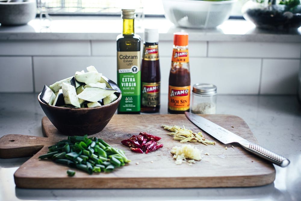 Vegan Chinese Chilli Eggplant - Cook Republic #vegandinner #eggplant #chineserecipe