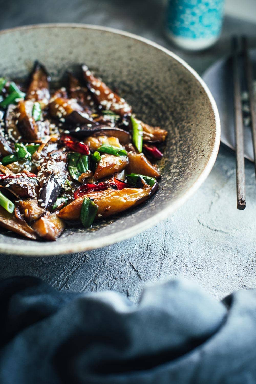 Vegan Chinese Chilli Eggplant - Cook Republic #vegandinner #eggplant #chineserecipe