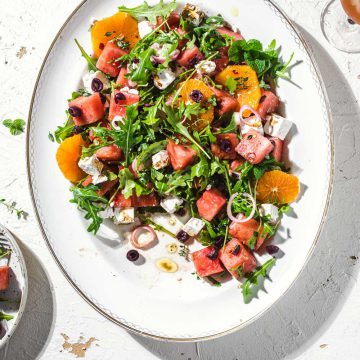 Watermelon Feta Salad With Pickled Shallots - Cook Republic #watermelonsalad #glutenfree #saladrecipe