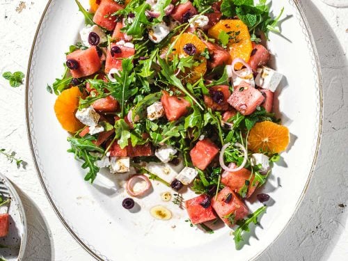 Watermelon Feta Salad With Pickled Shallots - Cook Republic #watermelonsalad #glutenfree #saladrecipe