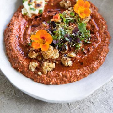 Red Capsicum Walnut Dip (Muhammara) With Roast Cauliflower - Cook Republic