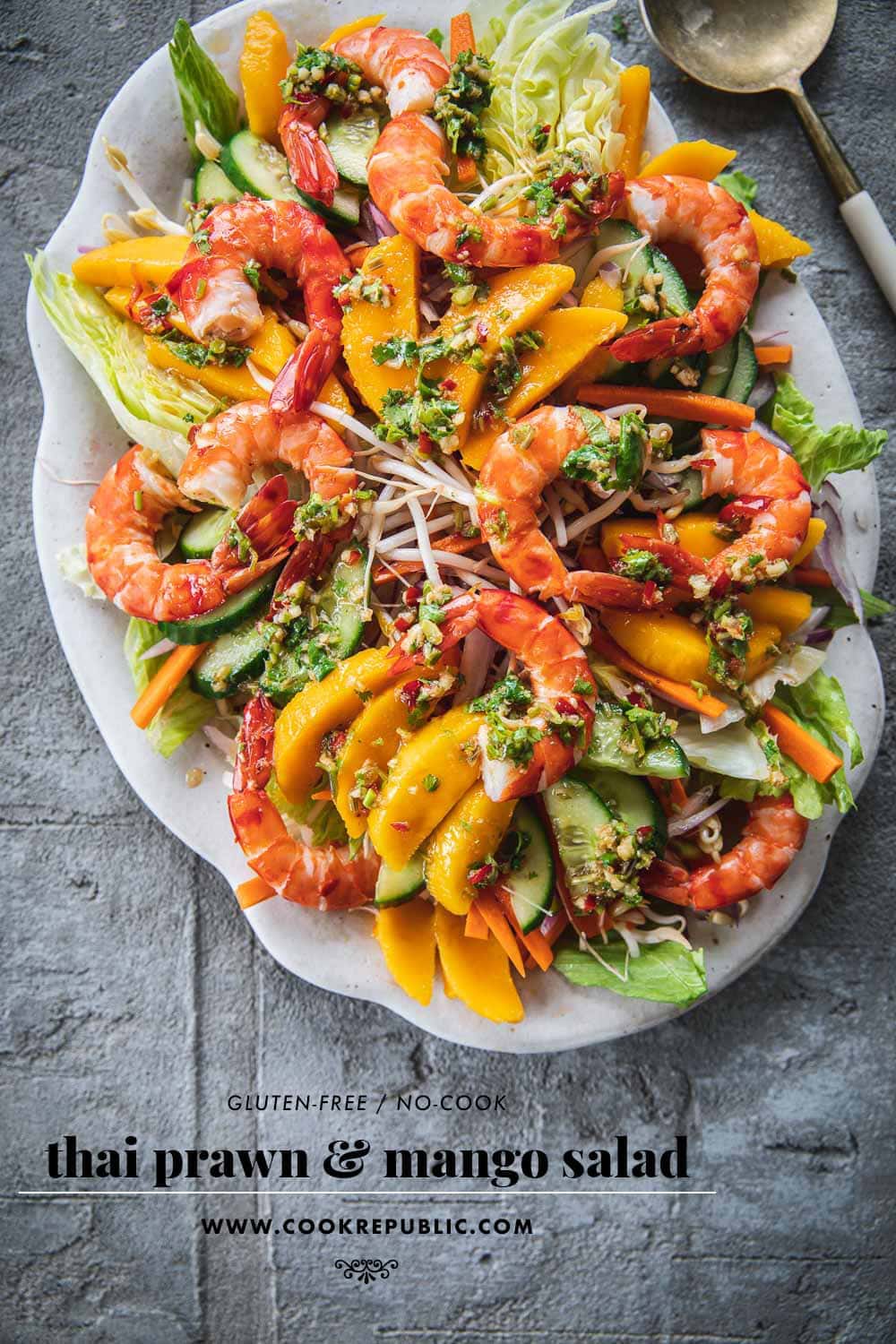 Thai Prawn And Mango Salad - Cook Republic #thaisalad #glutenfreesalad #prawnmango